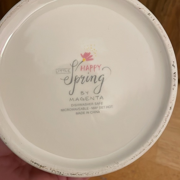 LITTLE HAPPY SPRING by MAGENTA Canister Brown Bunny Rabbit Floppy Ears Pink Trim - Picture 3 of 9